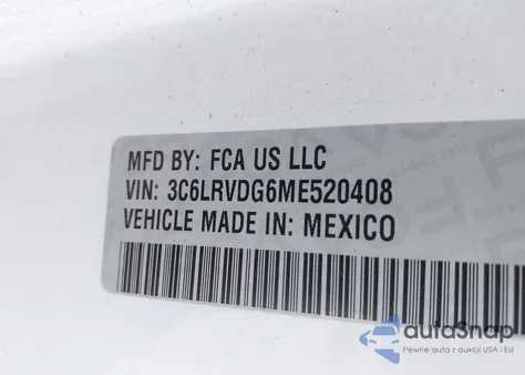 2021 Ram Promaster 2500 High Roof 159 Wb из США, поврежденный, VIN 3C6LRVDG6ME520408